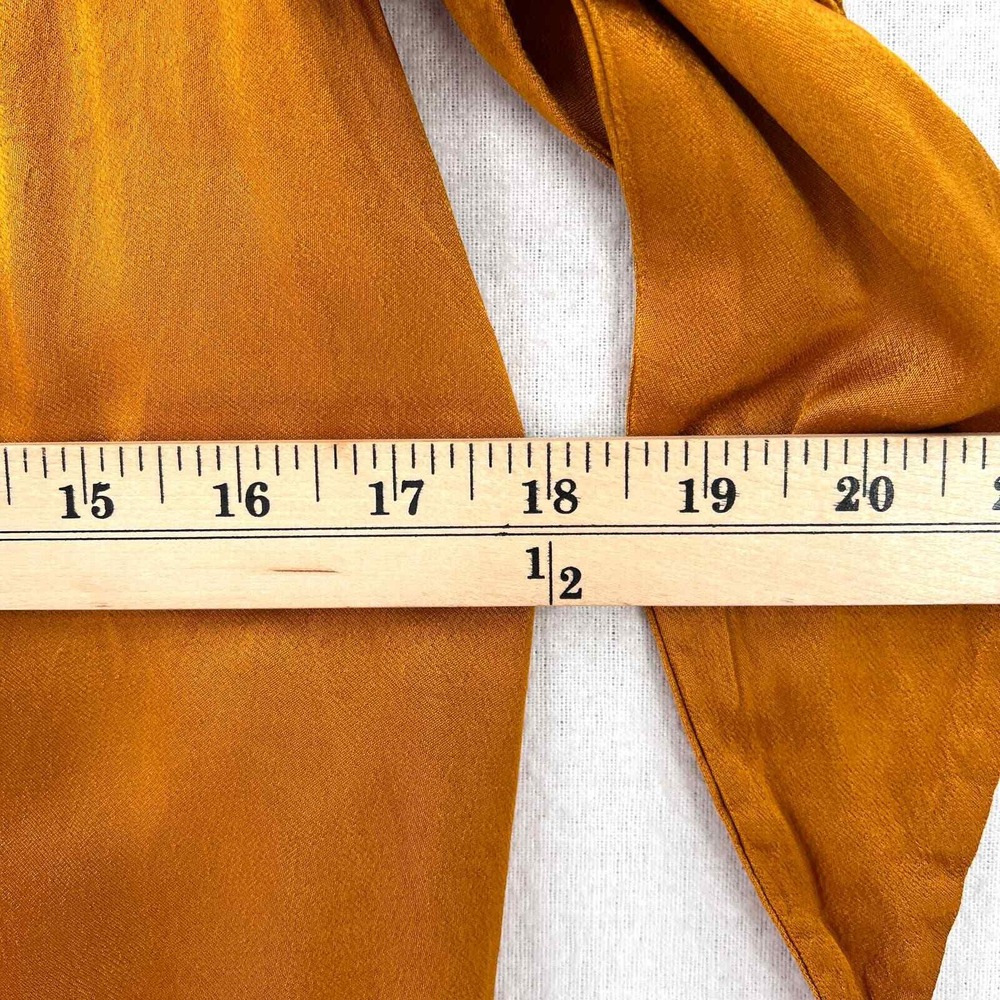 ENZA COSTA Hammered Satin Wrap Slip Skirt Women Medium Saffron Lightweight Midi - Picture 15 of 16